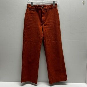 Madewell orange wide leg jeans